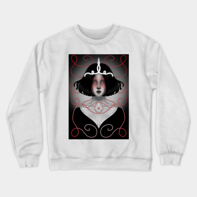 Tarot card high priestess black and white Crewneck Sweatshirt by SosiCreatesArt